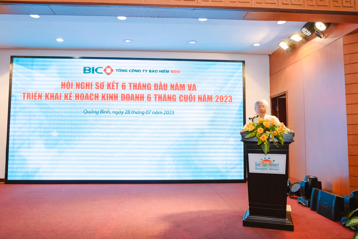 Chủ tịch Hội đồng quản trị BIC Trần Xuân Hoàng phát biểu chỉ đạo hội nghị.