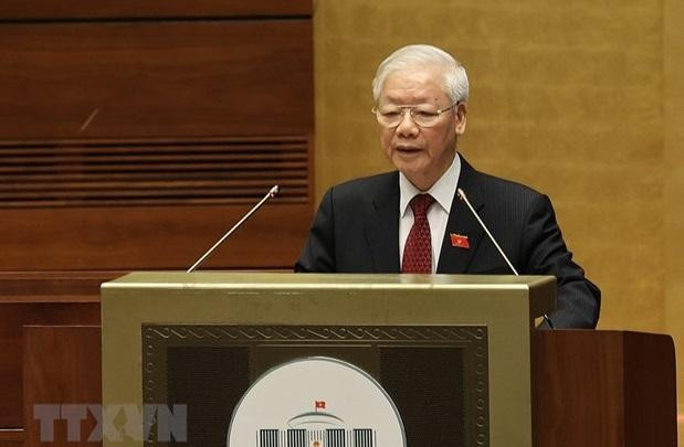 Tổng Bí thư Nguyễn Phú Trọng phát biểu tại phiên khai mạc kỳ họp thứ nhất, Quốc hội khóa XV. (Ảnh: Dương Giang/TTXVN) Tổng Bí thư Nguyễn Phú Trọng phát biểu tại phiên khai mạc kỳ họp thứ nhất, Quốc hội khóa XV. (Ảnh: Dương Giang/TTXVN)