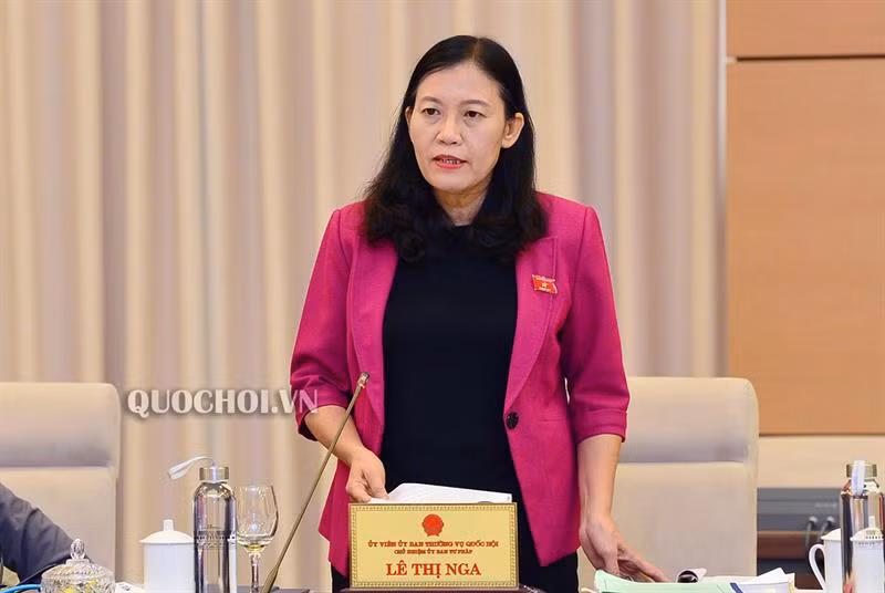 Chủ nhiệm Ủy ban Tư pháp của Quốc hội - bà Lê Thị Nga. Ảnh: Quochoi.vn Chủ nhiệm Ủy ban Tư pháp của Quốc hội - bà Lê Thị Nga. Ảnh: Quochoi.vn