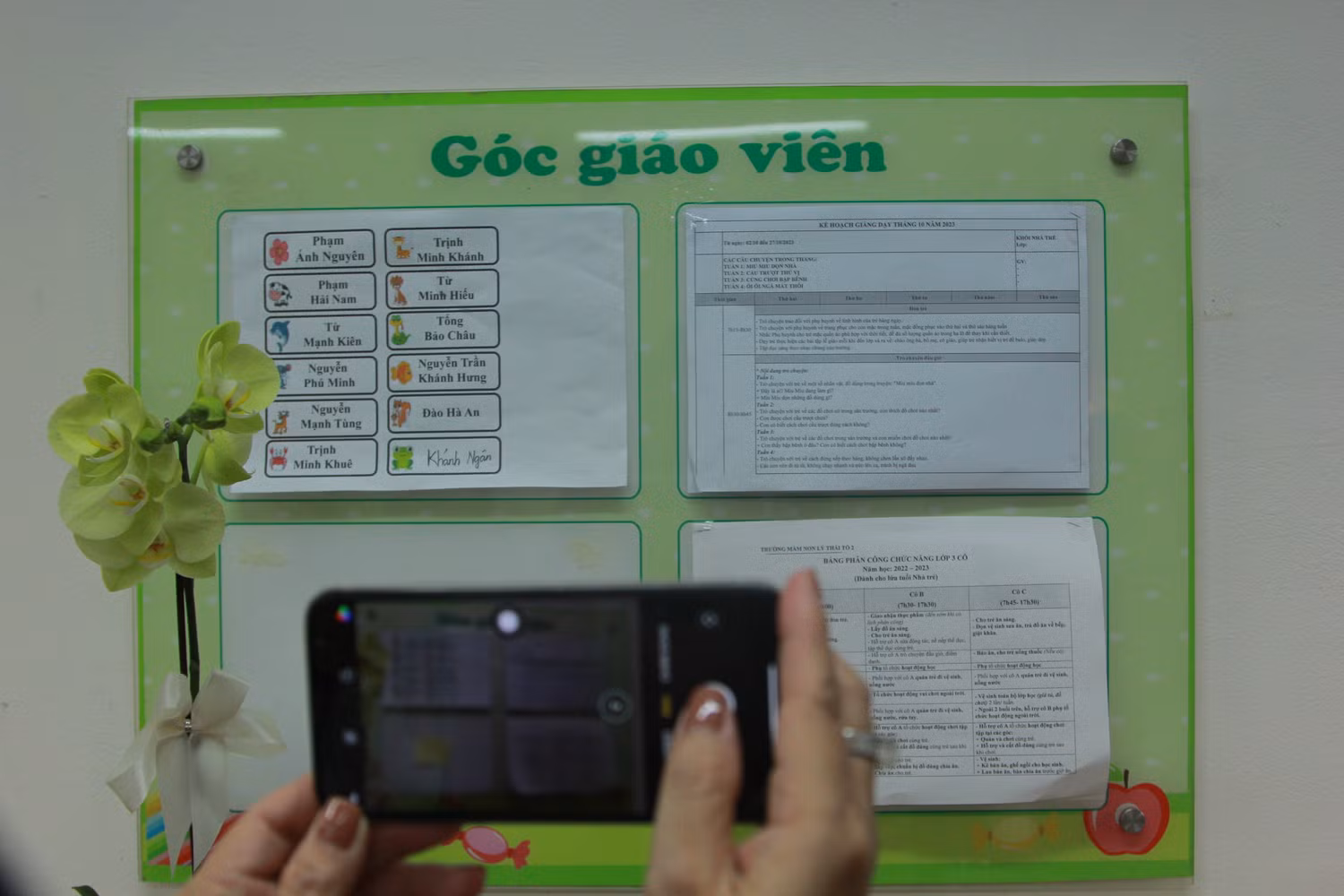 Góc giáo viên với những thông tin công khai về nội dung chương trình giảng dạy chi tiết.