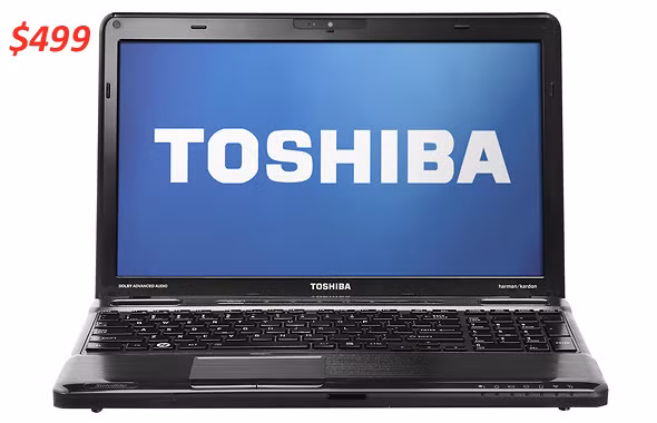 Toshiba Satellite P755 (499 USD) Toshiba Satellite P755 cho hiệu năng cao hơn và ổ cứng dung lượng lớn hơn so với các laptop trong danh sách này. Mặc dù đồ họa Intel HD là không đủ để giúp máy chạy các game quá nặng, máy được trang bị vi xử lý mạnh Intel Core i3 thế hệ thứ 2 tốc độ 2,2 GHz, RAM 6 GB, ổ cứng 640 GB. Toshiba cho biết pin 6 cell của máy cho thời lượng gần 6,5 tiếng.
