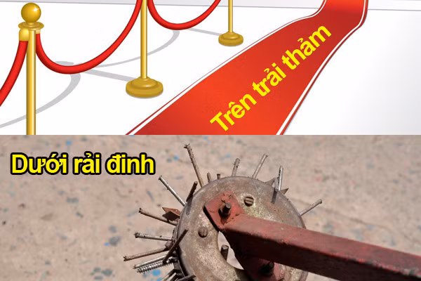 Trên thảm, dưới đinh, ở giữa linh tinh vừa còng vừa … lệ (Ảnh sưu tầm, chưa rõ tác giả)