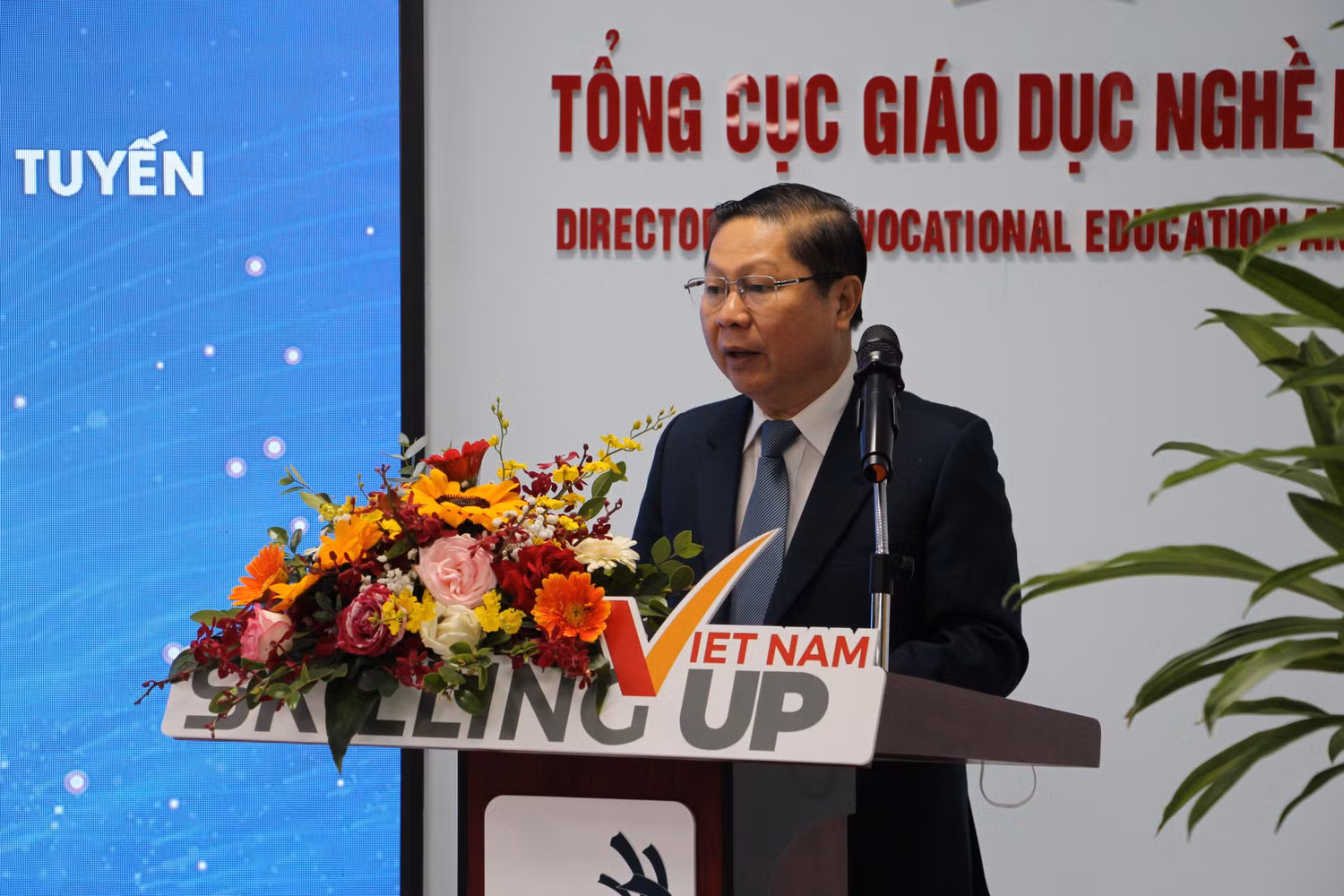 Ông Lê Tấn Dũng, Thứ trưởng Bộ Lao động - Thương binh và Xã hội, phát biểu tại lễ. Ảnh: Ban tổ chức