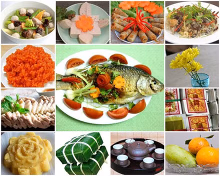 Mâm cỗ cúng trong Tết ông Công ông Táo.