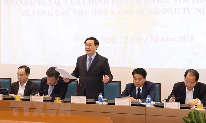 Phó Thủ tướng Vương Đình Huệ phát biểu. Ảnh: TTXVN