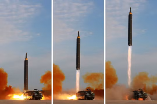 Một vụ phóng thử tên lửa của Triều Tiên (Ảnh KCNA)
