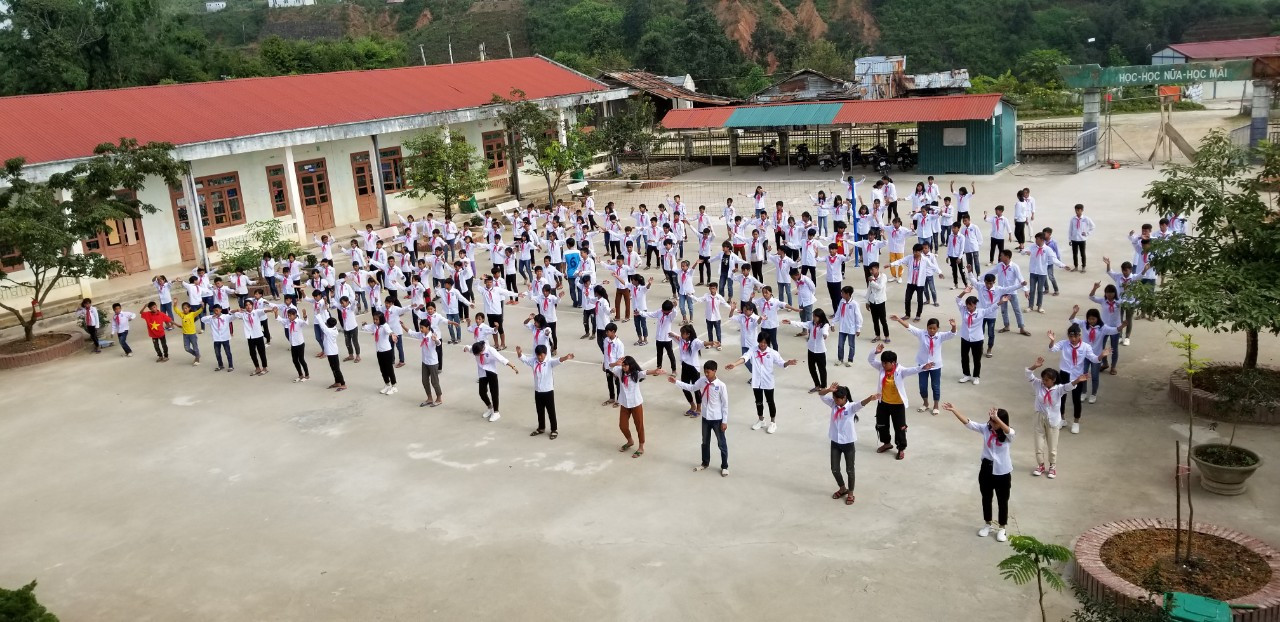 Hoạt động tập thể dục buổi sáng. Ảnh: NVCC.