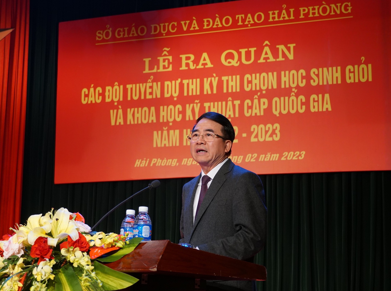 Ông Lê Khắc Nam - Phó Chủ tịch Ủy ban nhân dân thành phố Hải Phòng phát biểu tại buổi lễ (Ảnh: Phạm Linh)
