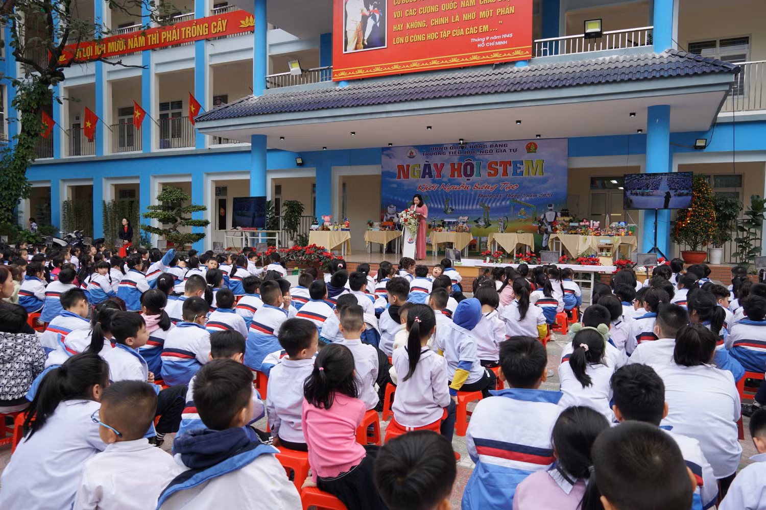Ngày hội STEM của Trường Tiểu học Ngô Gia Tự. (Ảnh: Phạm Linh)