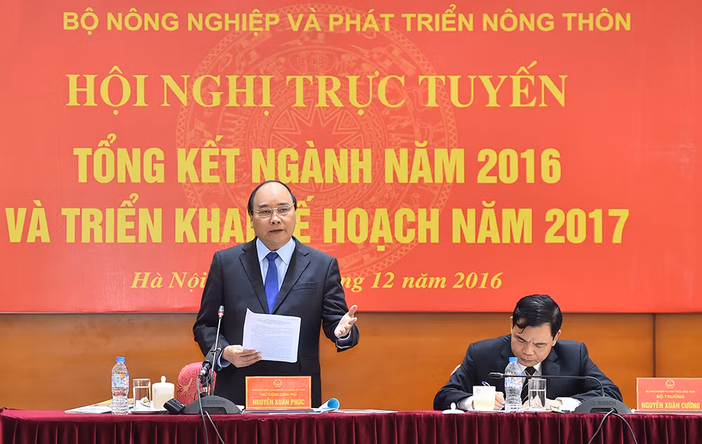 Thủ tướng Nguyễn Xuân Phúc phát biểu tại hội nghị (ảnh của Văn phòng Chính phủ).