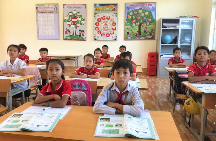 Học sinh Trường Phổ thông dân tộc bán trú Tiểu học Leng Su Sìn. Ảnh: M.H. Học sinh Trường Phổ thông dân tộc bán trú Tiểu học Leng Su Sìn. Ảnh: M.H.
