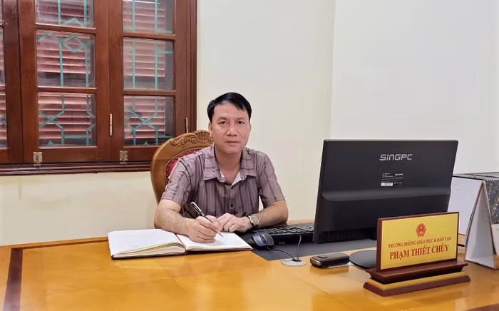 Ông Phạm Thiết Chùy - Trưởng phòng Giáo dục và Đào tạo huyện Mường Nhé (Điện Biên). (Ảnh: NVCC).