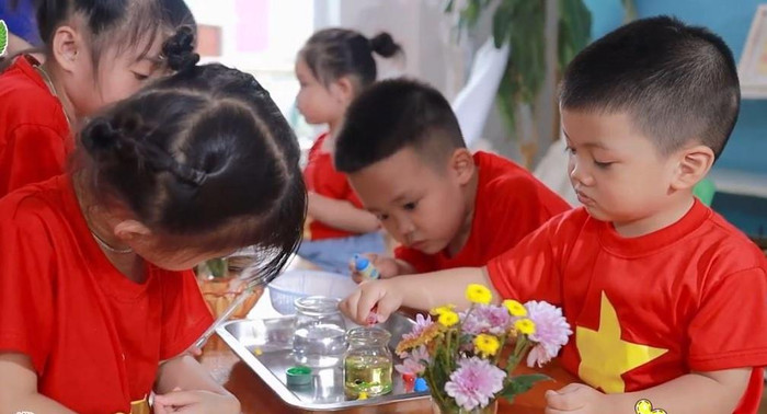 Học sinh trường mầm non ngoài công lập tại Lai Châu. (Ảnh: Trường mầm non Kiddihub). Học sinh trường mầm non ngoài công lập tại Lai Châu. (Ảnh: Trường mầm non Kiddihub).