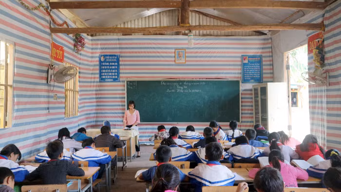 Số lượng phòng học tạm và bán kiên cố trên địa bàn huyện Mường Nhé vẫn còn tương đối nhiều. (Ảnh minh họa: Ngân Chi).