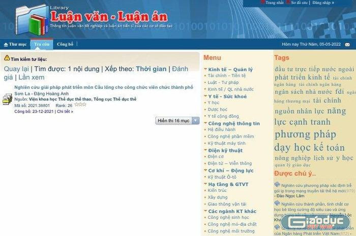 Đề tài luận án tiến sĩ đang gây xôn xao dư luận về "tầm" nghiên cứu. (Ảnh chụp màn hình). Đề tài luận án tiến sĩ đang gây xôn xao dư luận về "tầm" nghiên cứu. (Ảnh chụp màn hình).