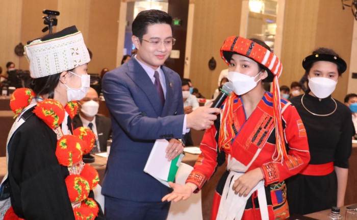 Học viên tại trung tâm giáo dục nghề nghiệp - giáo dục thường xuyên huyện Lâm Bình (Tuyên Quang) tham gia cuộc thi Ý tưởng khởi nghiệp. (Ảnh do Sở Giáo dục và Đào tạo tỉnh Tuyên Quang cung cấp).