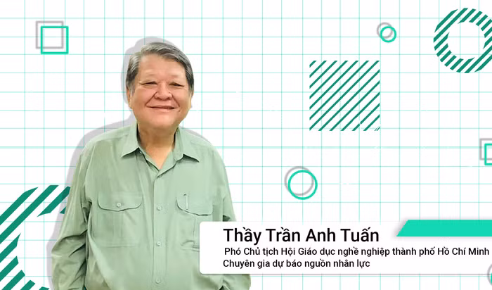 Thầy Trần Anh Tuấn (Phó Chủ tịch Hội Giáo dục nghề nghiệp thành phố Hồ Chí Minh, Chuyên gia dự báo nguồn nhân lực). (Ảnh: FBNV).
