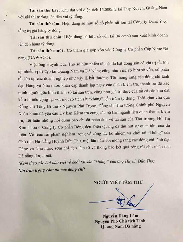 Trang cuối cùng trong bức tâm thư của ông Nguyễn Đăng Lâm. Ảnh nhân vật cung cấp cho Báo điện tử Giáo dục Việt Nam. Trang cuối cùng trong bức tâm thư của ông Nguyễn Đăng Lâm. Ảnh nhân vật cung cấp cho Báo điện tử Giáo dục Việt Nam.