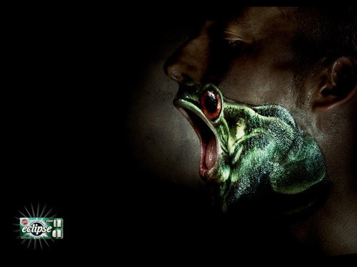 Ếch ngồi trên miệng