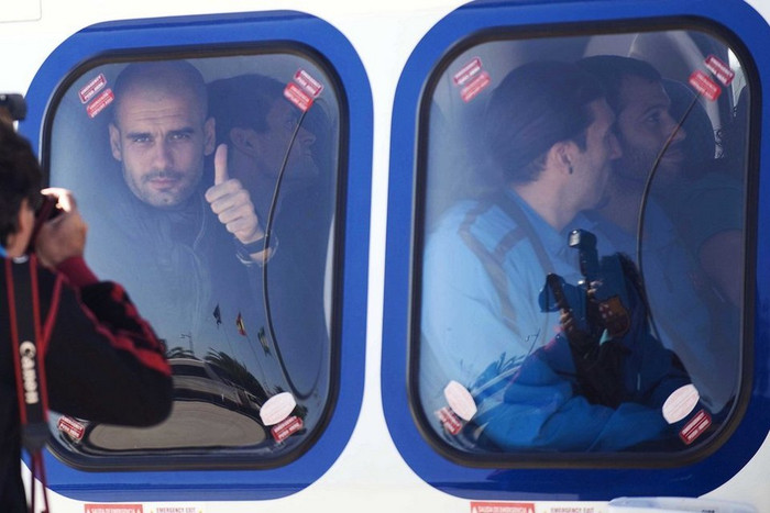 Pep đưa các cầu thủ tới sân của CLB Ceuta (đang thi đấu ở Segunda B, tương đương ở giải hạng 3 Tây Ban Nha) bằng trực thăng để thi đấu vòng 1/16 Cup Nhà vua. Pep đưa các cầu thủ tới sân của CLB Ceuta (đang thi đấu ở Segunda B, tương đương ở giải hạng 3 Tây Ban Nha) bằng trực thăng để thi đấu vòng 1/16 Cup Nhà vua.