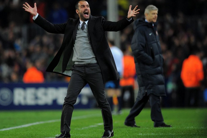 Pep và Wenger trong cuộc đối đầu ở vòng loại thứ 2 Champions mùa giải 2010/2011. Pep và Wenger trong cuộc đối đầu ở vòng loại thứ 2 Champions mùa giải 2010/2011.