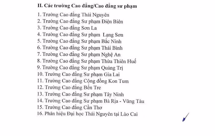 Các đơn vị được giao nhiệm vụ bồi dưỡng, cấp chứng chỉ nghiệp vụ quản lý giáo dục. Nguồn: Bộ Giáo dục và Đào tạo