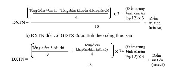 Công thức tính điểm xét tốt nghiệp năm 2020 Công thức tính điểm xét tốt nghiệp năm 2020