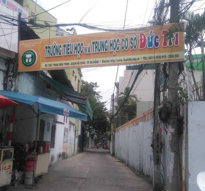 Trường TH và THCS Đức Trí, nơi xảy ra vụ việc giáo viên làm xước má học sinh. (Ảnh: AN)