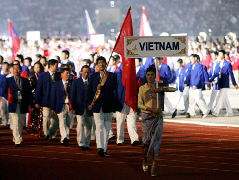 Đồng phục của đoàn TTVN tại các kỳ SEA Games trước đây.