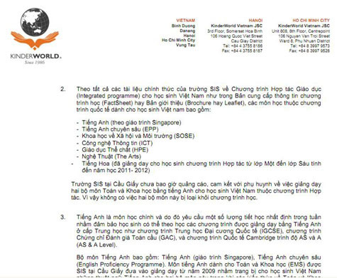 Công văn trả lời của trường quốc tế Singapore gửi báo Giáo dục Việt Nam. Công văn trả lời của trường quốc tế Singapore gửi báo Giáo dục Việt Nam.