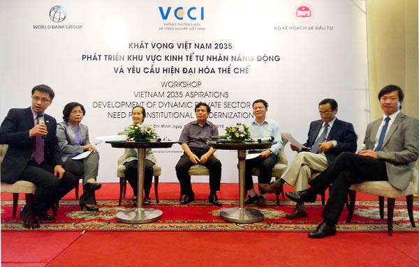 Hội thảo “Khát vọng Việt Nam 2035 phát triển khu vực kinh tế tư nhân năng động và yêu cầu hiện đại hóa thể chế”/Ảnh Sài Gòn Giảo phóng. Hội thảo “Khát vọng Việt Nam 2035 phát triển khu vực kinh tế tư nhân năng động và yêu cầu hiện đại hóa thể chế”/Ảnh Sài Gòn Giảo phóng.