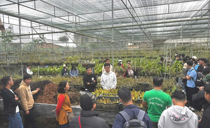 Sinh viên ngành Khoa học cây trồng, Trường Đại học An Giang (Đại học Quốc gia Thành phố Hồ Chí Minh) trong giờ học thực tế tại doanh nghiệp (Ảnh: NTCC). z6182724697479_996dda320fb8a28562eacfd6c5dbb7c7.jpg