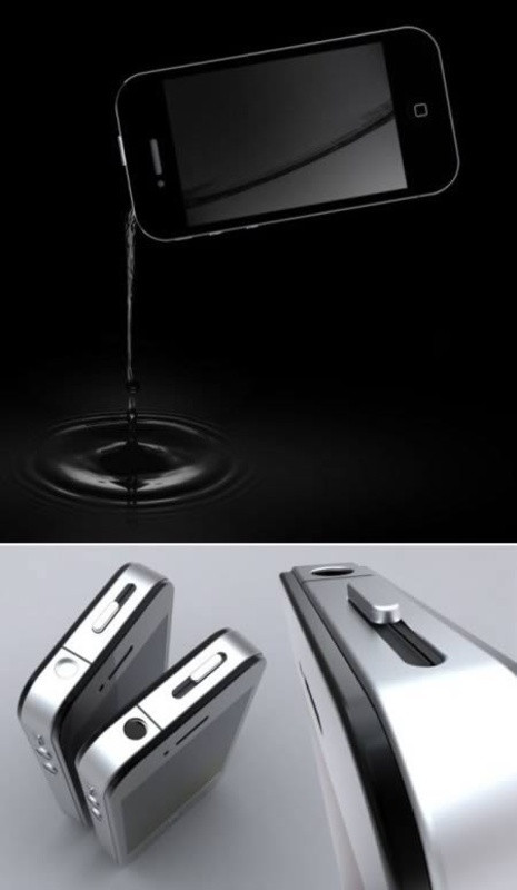 7. Bình nước iPhone Bình đựng nước mô phỏng chiếc iPhone 4/4S. Nút nguồn chính là nơi đóng mở nắp bình. Hai bên thành bình được làm bằng kính giúp bạn có thể theo dõi mực nước bên trong. Tuy không mang tính ứng dụng cao nhưng thiết kế này khá độc đáo và đẹp mắt.