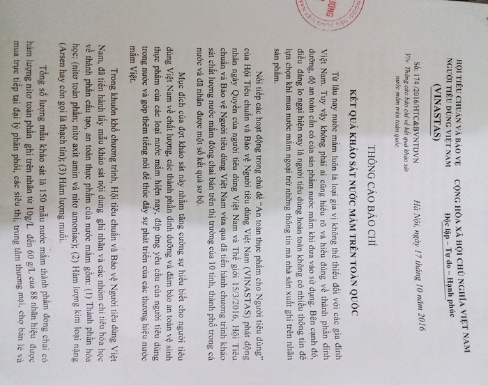 Theo LS.Vũ Thái Hà Vinastas phải chịu trach nhiệm với báo cáo khảo sát nước mắm - ảnh H.Lực Theo LS.Vũ Thái Hà Vinastas phải chịu trach nhiệm với báo cáo khảo sát nước mắm - ảnh H.Lực