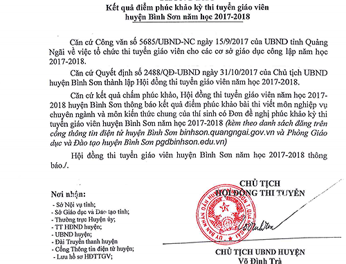 Nhiều bất thường trong kỳ thi tuyển giáo viên tại Quảng Ngãi nên tỉnh phải thành lập đoàn để chấm kiểm tra lại. Ảnh: AP Nhiều bất thường trong kỳ thi tuyển giáo viên tại Quảng Ngãi nên tỉnh phải thành lập đoàn để chấm kiểm tra lại. Ảnh: AP