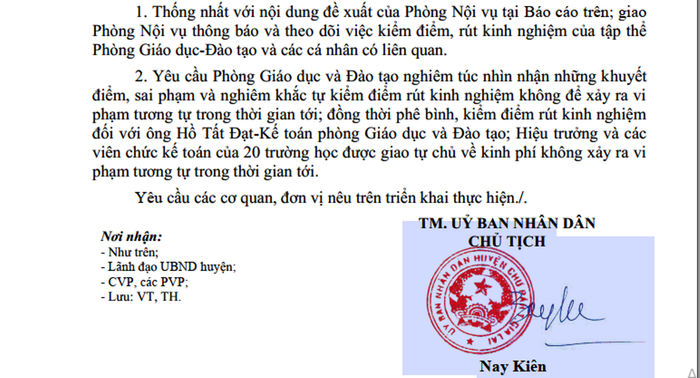 Ủy ban nhân dân huyện Chư Păh thống nhất với phương án xử lý kỷ luật các cá nhân, tập liên quan đến các sai phạm tài chính của phòng Nội vụ huyện. Ảnh: MT Ủy ban nhân dân huyện Chư Păh thống nhất với phương án xử lý kỷ luật các cá nhân, tập liên quan đến các sai phạm tài chính của phòng Nội vụ huyện. Ảnh: MT