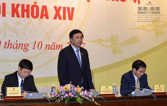 Ông Nguyễn Hạnh Phúc, Tổng thư ký, Chủ nhiệm Văn phòng Quốc hội trả lời báo chí (ảnh quochoi.vn). Ông Nguyễn Hạnh Phúc, Tổng thư ký, Chủ nhiệm Văn phòng Quốc hội trả lời báo chí (ảnh quochoi.vn).