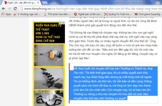 Con Bí thư đổi đất tái định cư: “không sai, nhưng nhạy cảm...” (Ảnh chụp màn hình) Con Bí thư đổi đất tái định cư: “không sai, nhưng nhạy cảm...” (Ảnh chụp màn hình)