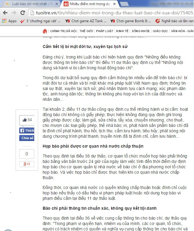 Dự thảo luật báo chí: “Cấm tiết lộ bí mật đời tư…” (Ảnh chụp màn hình) Dự thảo luật báo chí: “Cấm tiết lộ bí mật đời tư…” (Ảnh chụp màn hình)