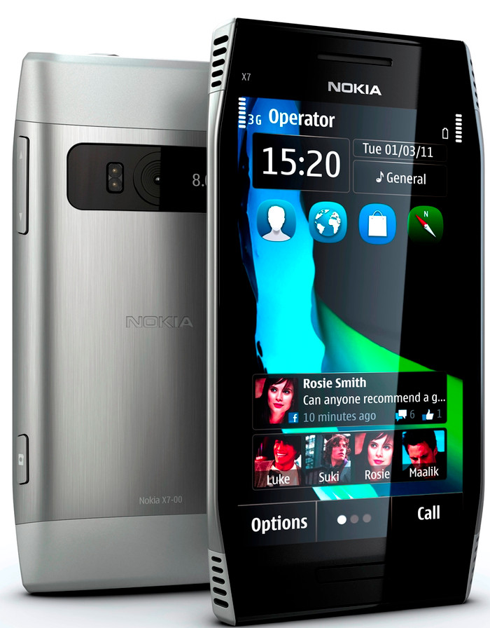 9. Nokia X7 X7 là smartphone chạy hệ điều hành Symbian Anna của Nokia, lên kệ vào tháng 4 năm 2011. Nokia X7 sở hữu màn hình AMOLED 4 inch độ phân giải 640 x 360 pixels 16 triệu màu, bộ xử lý ARM 11 xung nhịp 680 MHz, 256MB RAM và 1GB ROM. Chiếc điện thoại của nhà sản xuất Phần Lan tự hào với nhiều tính năng như Wi-Fi, Bluetooth, microUSB, GPS, A-GPS... nhưng lại có mức giá khá rẻ so với các sản phẩm khác. 9. Nokia X7 X7 là smartphone chạy hệ điều hành Symbian Anna của Nokia, lên kệ vào tháng 4 năm 2011. Nokia X7 sở hữu màn hình AMOLED 4 inch độ phân giải 640 x 360 pixels 16 triệu màu, bộ xử lý ARM 11 xung nhịp 680 MHz, 256MB RAM và 1GB ROM. Chiếc điện thoại của nhà sản xuất Phần Lan tự hào với nhiều tính năng như Wi-Fi, Bluetooth, microUSB, GPS, A-GPS... nhưng lại có mức giá khá rẻ so với các sản phẩm khác.