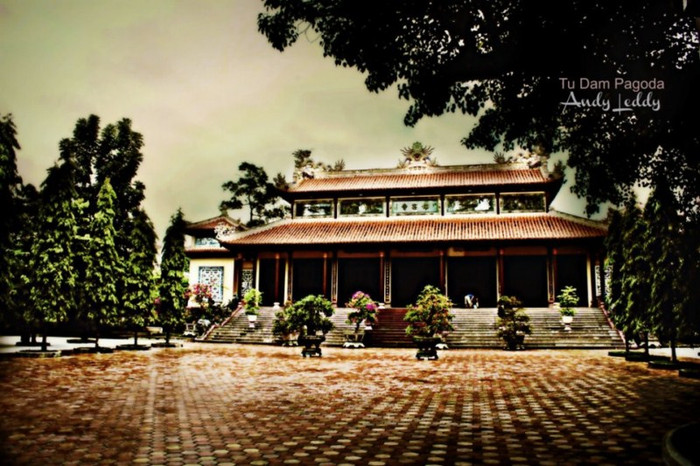 Cổng tam quan chùa được xây dựng năm 1965, phía trong là cội Bồ đề. Cây Bồ đề này có nguồn từ cây Bồ đề chính tại Ấn Độ, nơi đức Phật Thích Ca thành đạo quả vô thượng giác