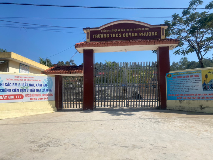 Trường Trung học cơ sở Quỳnh Phương, Hoàng Mai (Nghệ An). Ảnh: NTCC Trường Trung học cơ sở Quỳnh Phương, Hoàng Mai (Nghệ An). Ảnh: NTCC