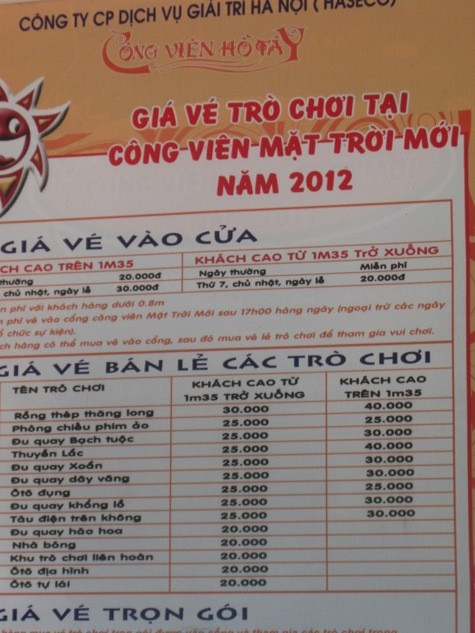 Giá các dịch vụ khá cao Giá các dịch vụ khá cao