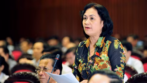 Đại biểu Nguyễn Thị Khá (Đoàn ĐB tỉnh Trà Vinh) (Ảnh: Quang Khánh)