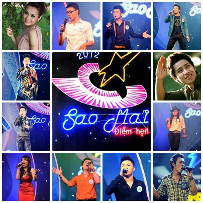 12 thí sinh tham gia Sao mai điểm hẹn 2012. 12 thí sinh tham gia Sao mai điểm hẹn 2012.