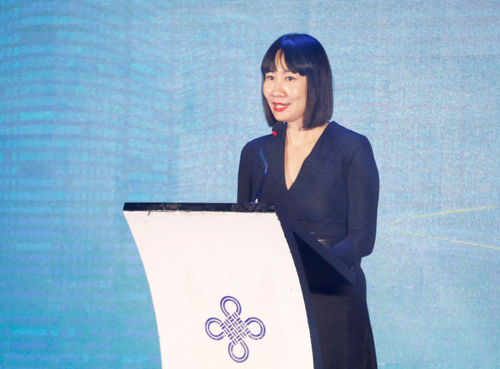 Bà Nguyễn Thúy Hằng - Giám đốc VietinBank chi nhánh Tràng An phát biểu. Bà Nguyễn Thúy Hằng - Giám đốc VietinBank chi nhánh Tràng An phát biểu.