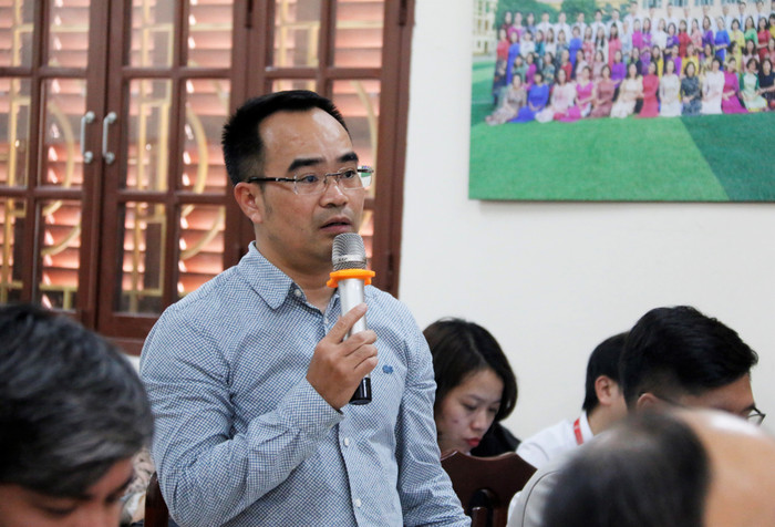 Thầy Nguyễn Trọng Hiệp - Tổ trưởng tổ Toán (Trường Trung học phổ thông Bắc Thăng Long) cho biết sẽ áp dụng ý tưởng tổ chức hoạt động nhóm cho các tiết dạy cả mình. Thầy Nguyễn Trọng Hiệp - Tổ trưởng tổ Toán (Trường Trung học phổ thông Bắc Thăng Long) cho biết sẽ áp dụng ý tưởng tổ chức hoạt động nhóm cho các tiết dạy cả mình.