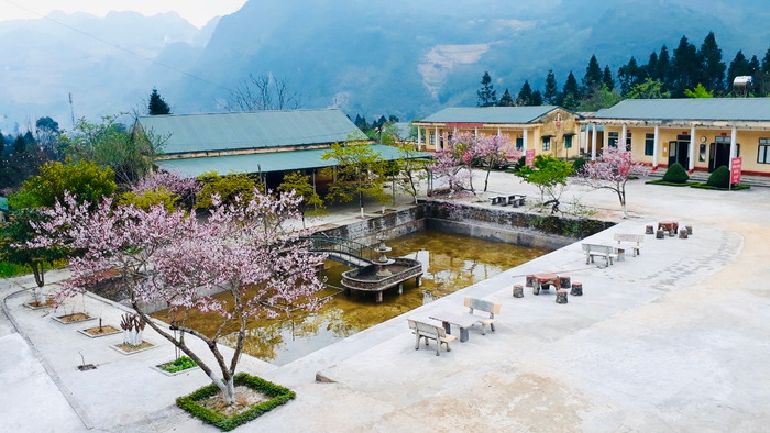 Không khí xuân tràn ngập Đồn Biên phòng Phó Bảng. Ảnh: NVCC.