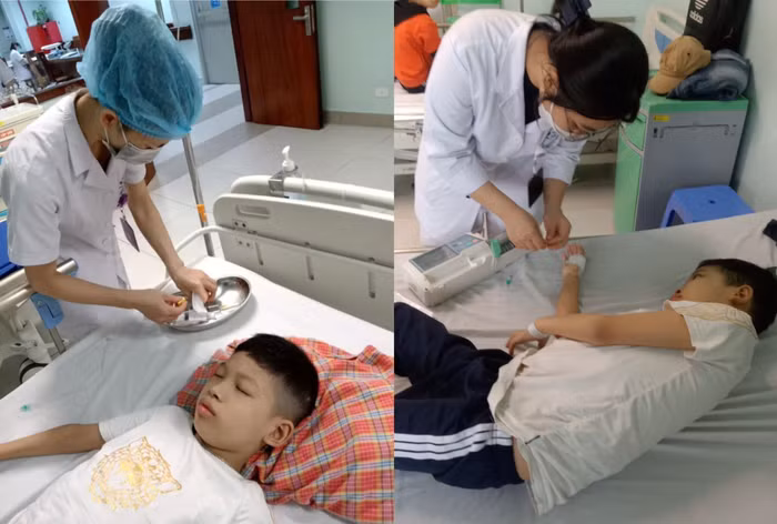 Luân trong những ngày đầu điều trị. Ảnh: NVCC.