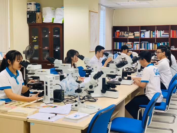 Sinh viên trong tiết học thực hành. Ảnh: NVCC.